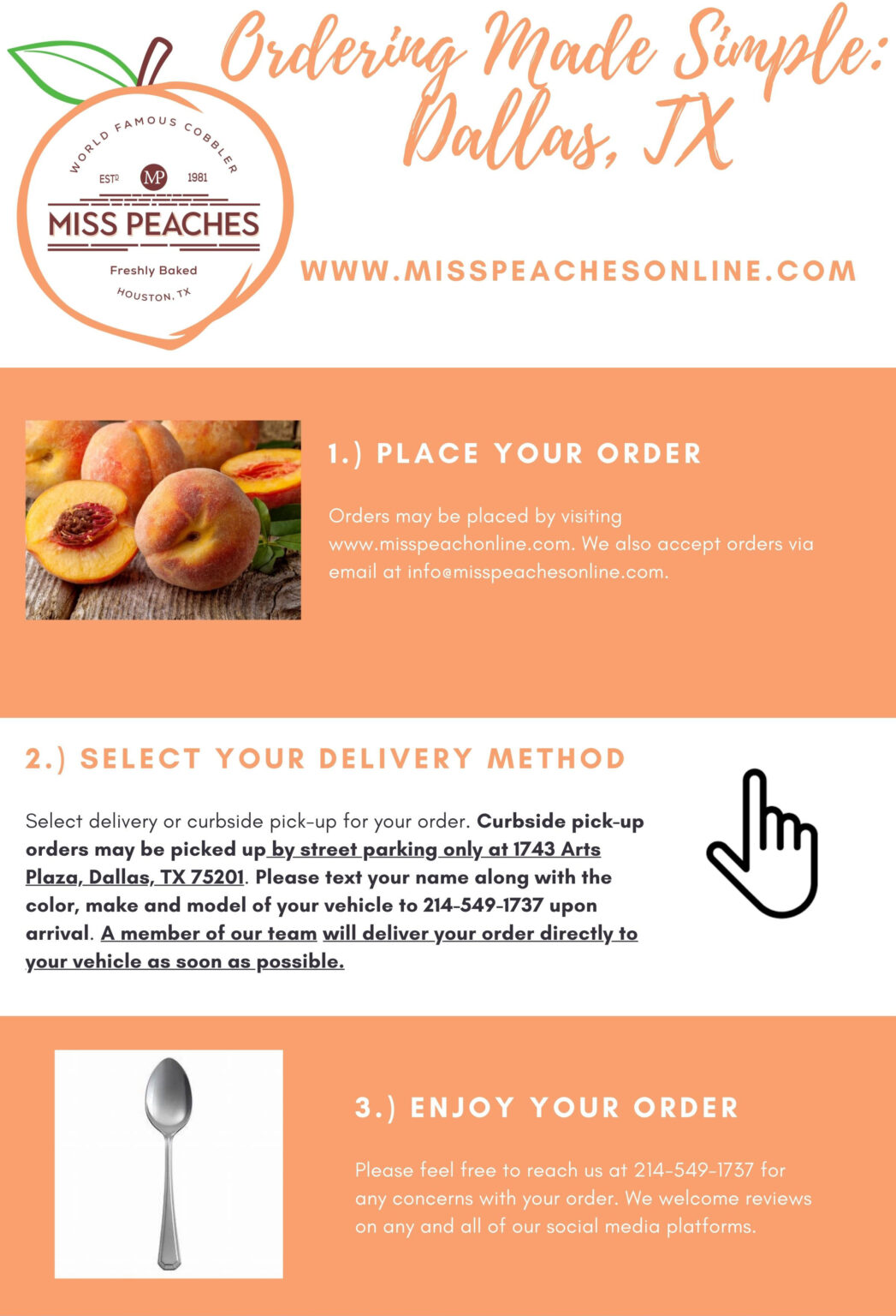 How to Order in Dallas, TX Miss Peaches Hits the DFW Area! Miss Peaches